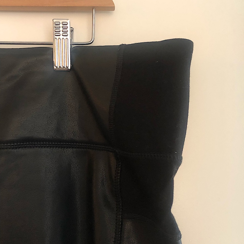 RW&CO Black Leggings with Leather Panels